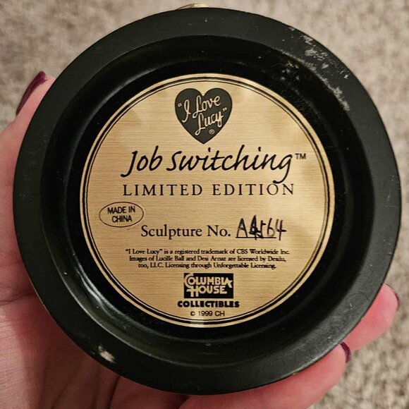 I Love Lucy Switching Jobs Chocolate Factory Bell Jar Figurine - Picture 2 of 2